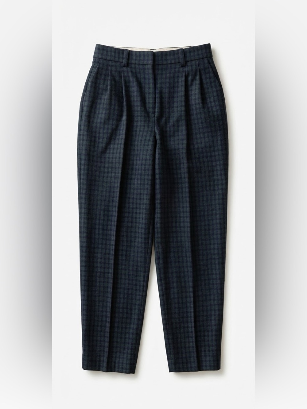 Rafaela Petite Pleated Plaid 100% Wool Trousers 10 Petite